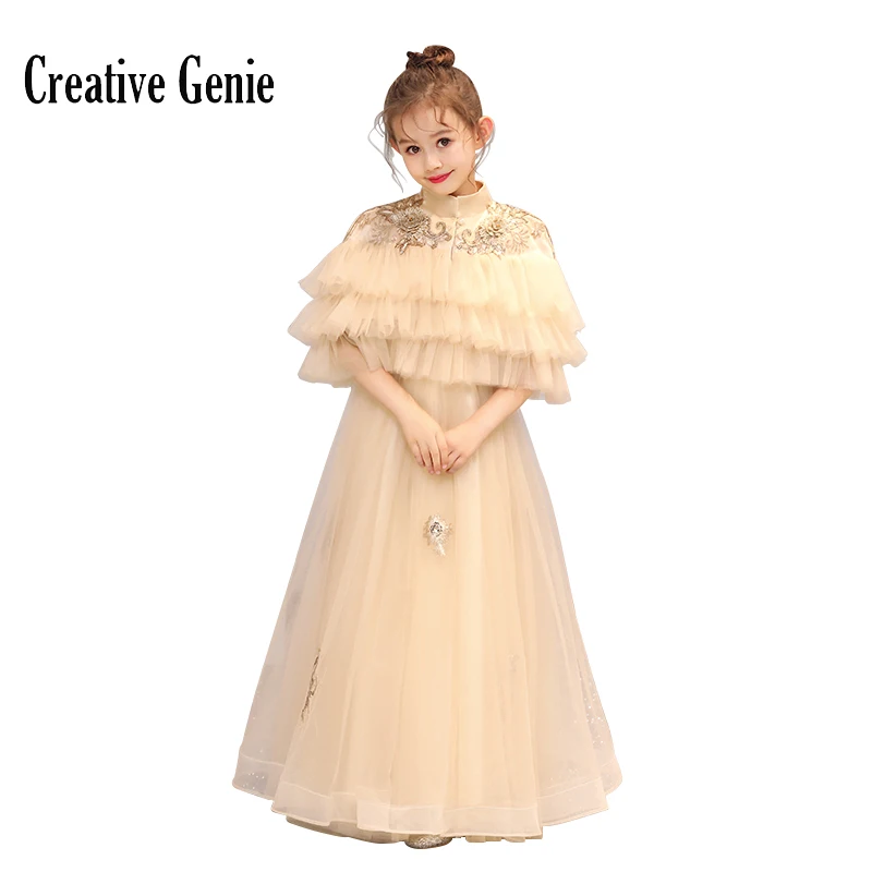 Crepe Flower Girl Dresses Appliques O-Neck Sleeveless A-line Girls For Birthday Party Communion Vestido N041 | Свадьбы и торжества