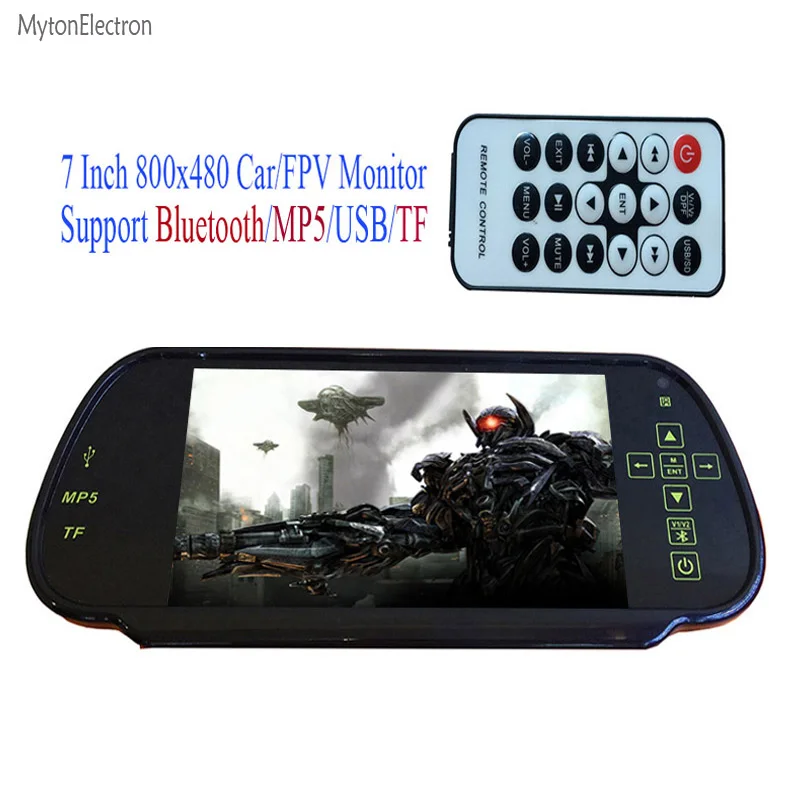 

Bluetooth / MP5 / TF / USB 800x480 LCD Car / FPV Rear view Mirror Monitor 7 inch screen for Camera PAL/NTSC (car or truck / Bus)