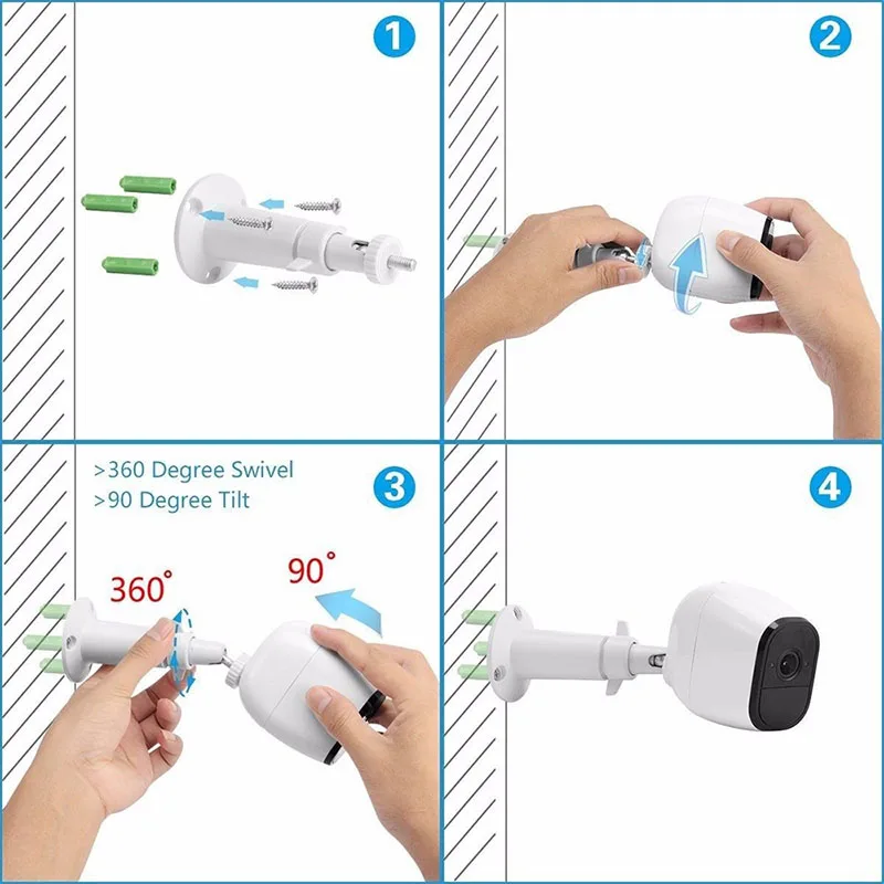 

3Pcs Security Wall Mount Outdoor Adjustable Wall/Ceiling Bracket for Arlo/Pro Camera JR Deals