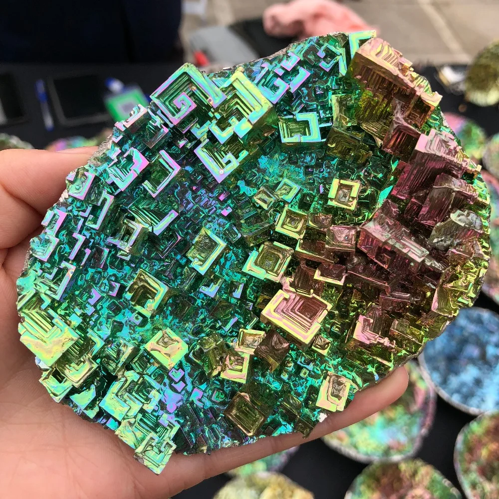

Ultra-rare bismuth crystals, used as collectibles and ornaments