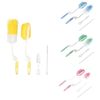 

Citygirl 4 Pcs/ Set Baby Bottle Brush Sponge Nipple Straw Feeder Cleaner Kids Accessories