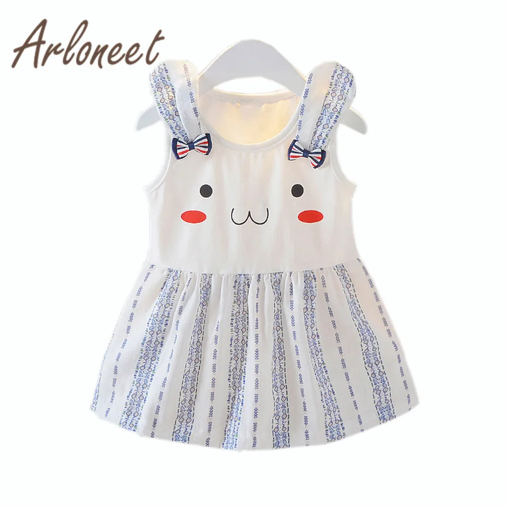 

ARLONEET Clothes Baby girl sleeveless dress cartoon Cute Bunny casual beach dresses 2019 Toddler girls summer kids pageant dress