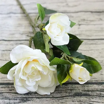 

HOT Fake Single Stem Gardenia Simulation Cape Jasmine Flower for Wedding Home Showcase Xmas Decorative Artificial Flowers