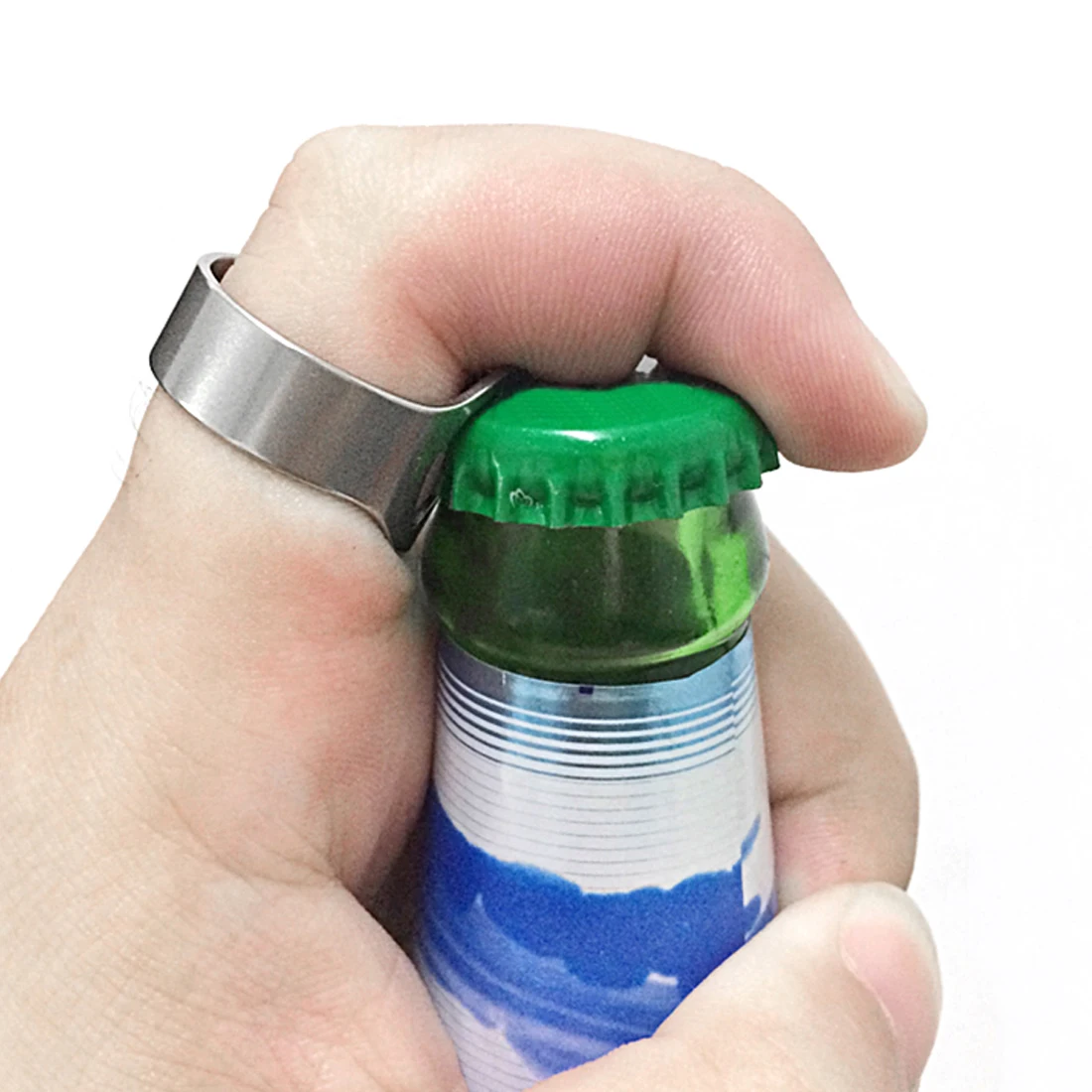 1 шт. из нержавеющей стали карманные креативные открывалки для пива 22 мм кольцо на палец кольцо-форма открывалка для пивных бутылок Бар Ручные Инструменты серебро