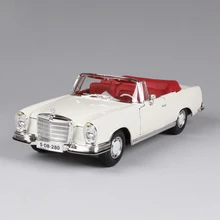 1:18 diecast Car 1967 280SE W111 Coupe White Classic Cars 1:18 Alloy Car Metal Vehicle Collectible Models toys For Gift premium x resin 1 43 volvo 144s 1967 black prd245 models car limited edition auto collection