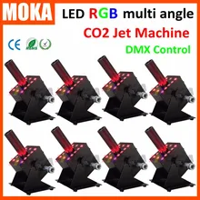 8 шт./лот 600 Вт мощность DMX512 криоструйная противотуманная машина для ночного клуба легкий угол Малый Co2 струи противотуманные пушки Мини светодиодный RGB тройной цвета