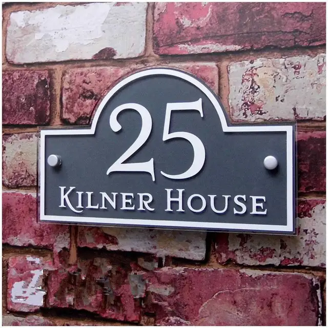 Custom House shape Modern Outdoor Frosted Plaque Acrylic Door Number