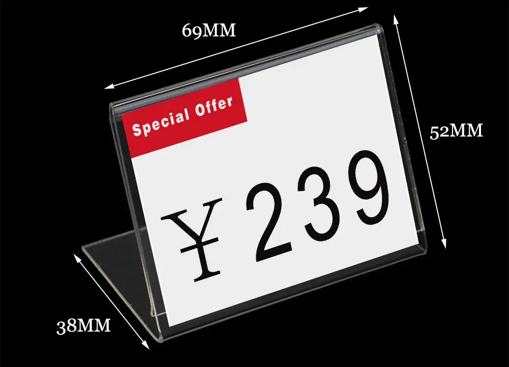 

L Sign Holder Acrylic Frame Sign Stand Label Frame Holder Card Holder Table Tag Display Stand Desk Picture Photo Frame Stand