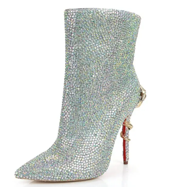 Kaeve Bout Multicolore Bottes Femmes Pointu mollet Fermeture Cuir Véritable Éclair De En Étrange Style Chaussures Fiashion Mi Doux rq4xzr