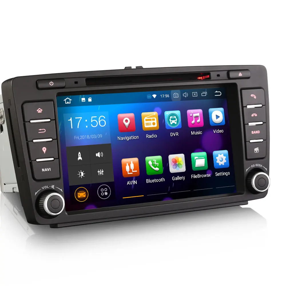 Sale 8" Android 9.0 Pie OS Car DVD Multimedia GPS Radio for Skoda Octavia MK2 2009-2013 & Rapid 2012–2015 & Rapid Spaceback 2013–2015 4