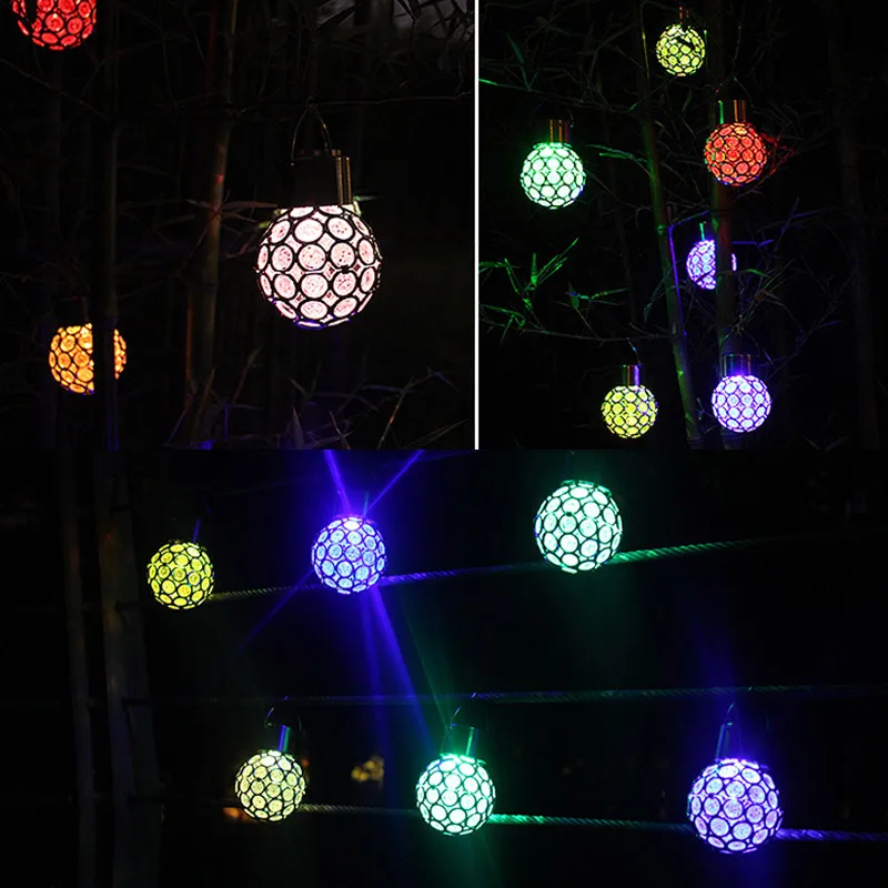 

Solar LED Hanging Light Lantern Waterproof Hollow Out Ball Lamp for Outdoor Garden Yard Patio DTT88