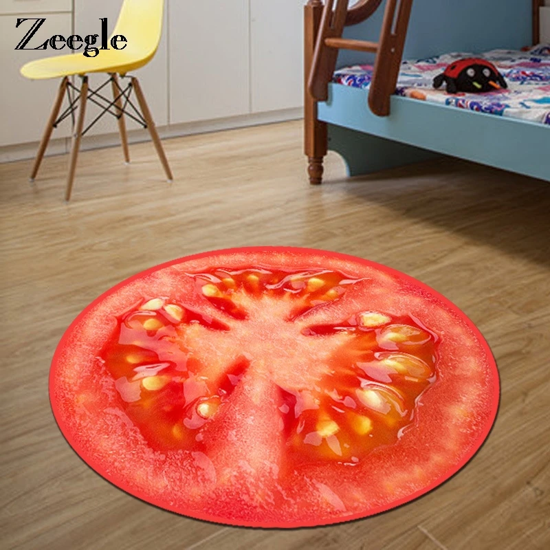 Zeegle 3D Fruit Printed Round Carpet For Living Room Kids Bedroom Rug Welcome Floor Anti-Slip Mats Computer Chair Area Rug Zeegle 3D Fruit Printed Round Carpet For Living Room Kids Bedroom Rug Welcome Floor Anti-Slip Mats Computer Chair Area Rug