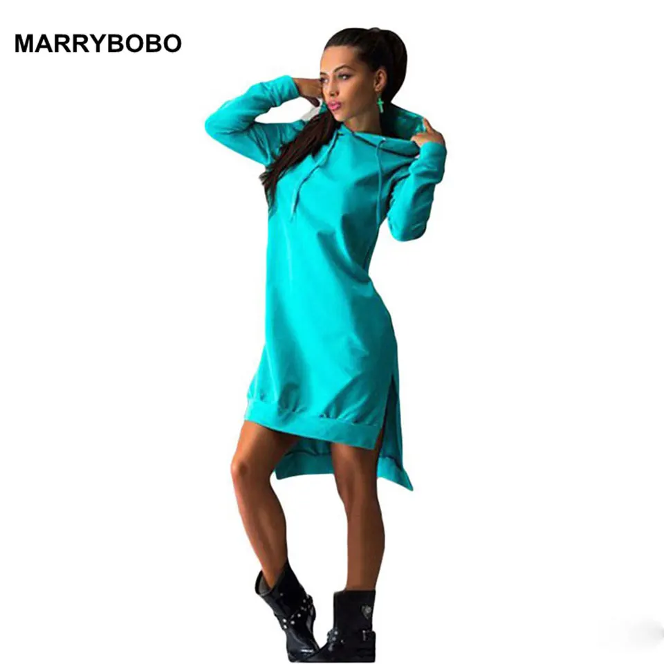 Женское облегающее платье с капюшоном, Осень-зима, Повседневное платье с длинным рукавом и карманами, спортивная одежда для женщин, модная женская одежда - Цвет: OCLD970 Blue