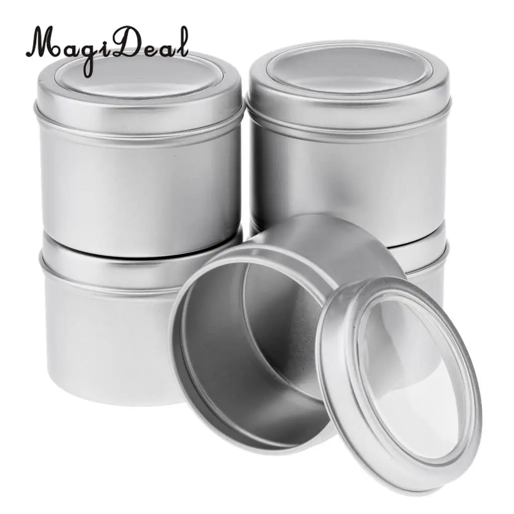 2018 New Kesoto 5x 60ml Round Aluminum Cream Empty Lip Balm Candles Containers Jars Tin Lid high quanlity