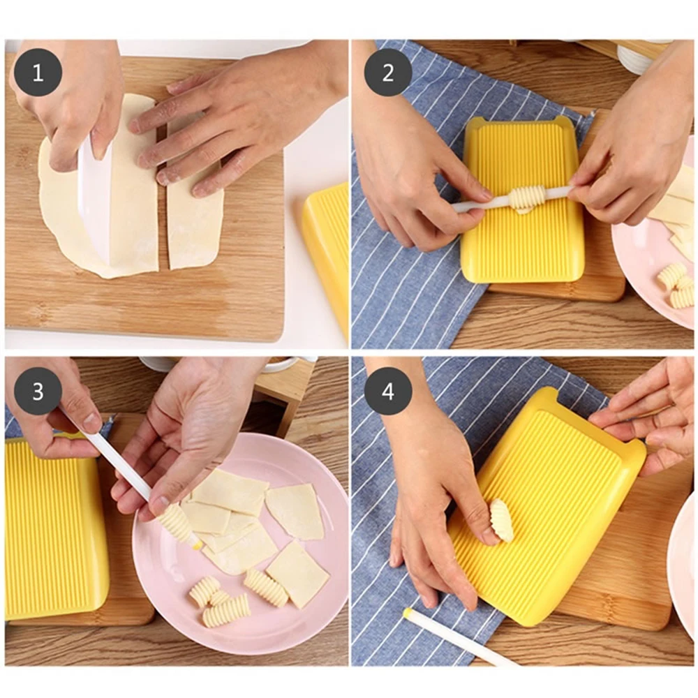 1pc DIY Noodle Machine Maker Kitchen Gadget Plastic Macaroni Spaghetti Board Pasta Gnocchi Maker Pasta Machine Dough Roller