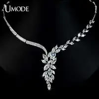 UMODE Fancy Marquise Cutting Cubic Zirconia Necklace best for bride UN0038
