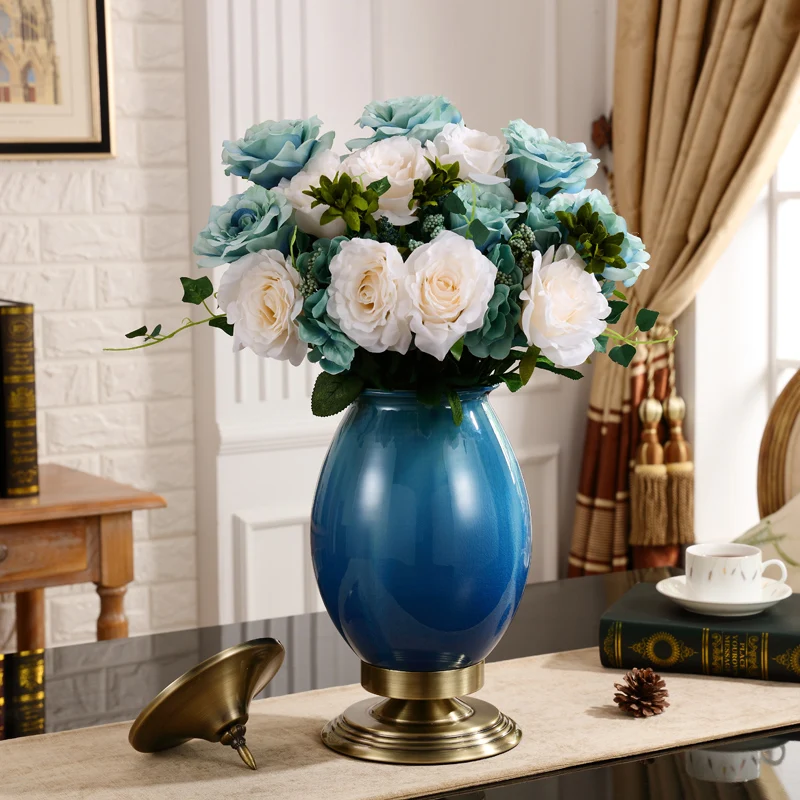 Современная керамическая ваза в стиле ретро, настольный искусственный цветочный горшок, украшение для дома, ремесла, Свадебный Рождественский подарок, офисное украшение