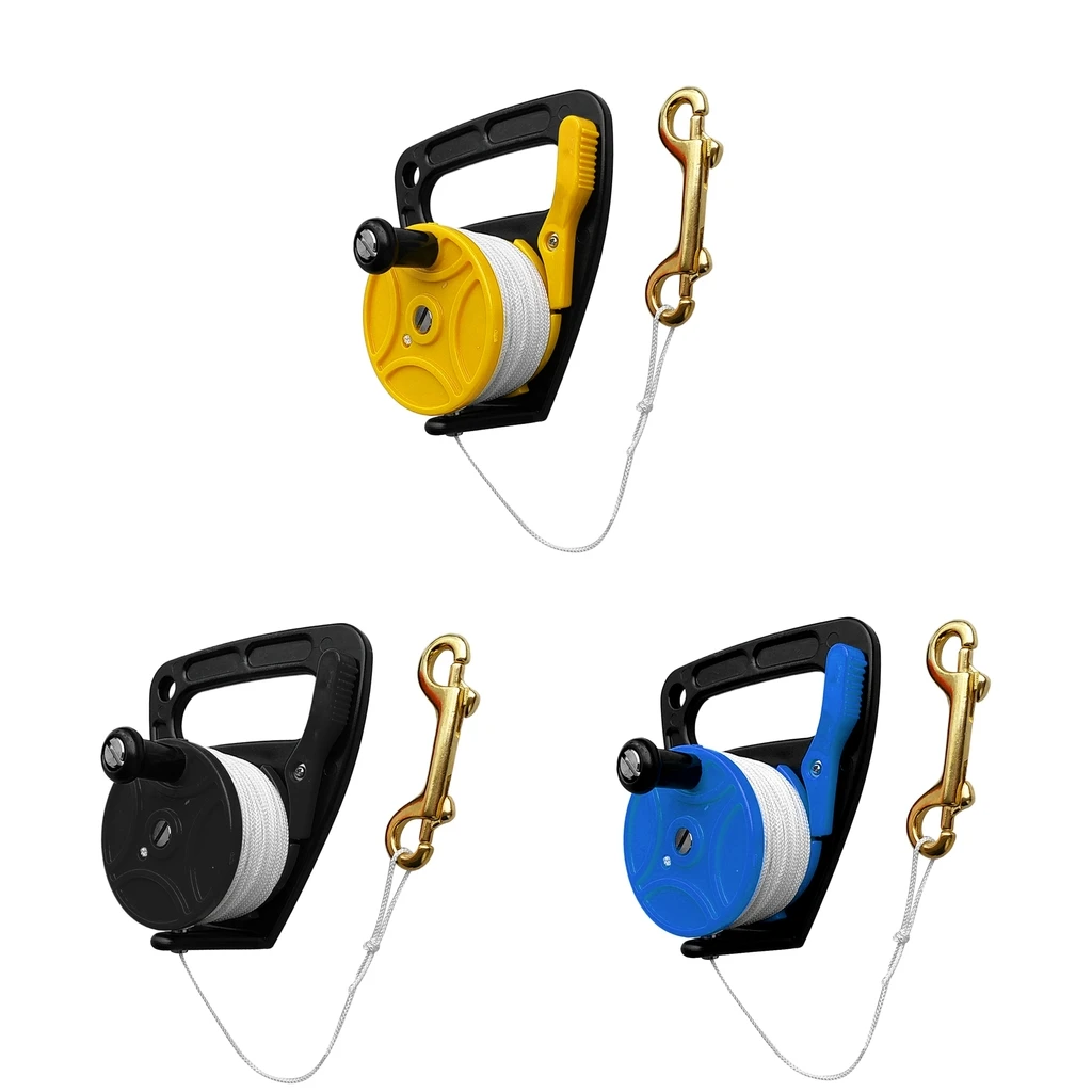 Multi Purpose SMB Dive Reel Kayak Anchor & Handle, 272ft Line, Thumb Stopper, Dual End Bolt Snap for Scuba Diving