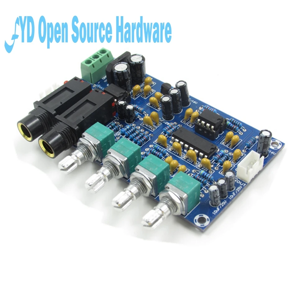 1pcs Dual Power AC 12V Cara OK microphone amplifier reverberation board Microphone Digital Reverb Plate