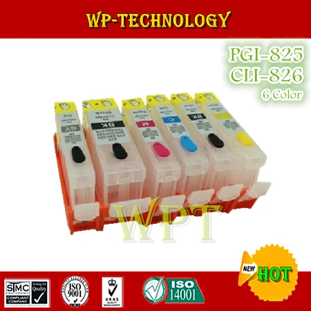 

6PK Empty Refill ink cartridge suit for PGI825 CLI826 ,suit for Canon MG8180 MG6180 MG5180 MG5380 IP4870 IX6580 IP4980 MX888