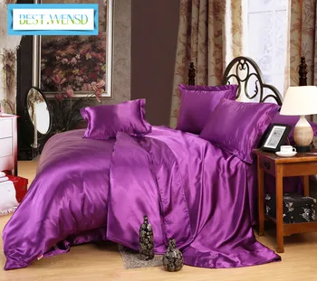 

BEST.WENSD 100% pure satin silk bedshee bedding set,Home Textile King size bed set,bedclothes duvet cover flat sheet pillowcase