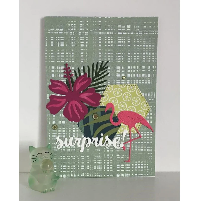 

Tropic Leaf Fruit Pineapple Flamingo Bird Animals Metal Cutting Dies for Making Card Scrapbooking Decorative Stencils