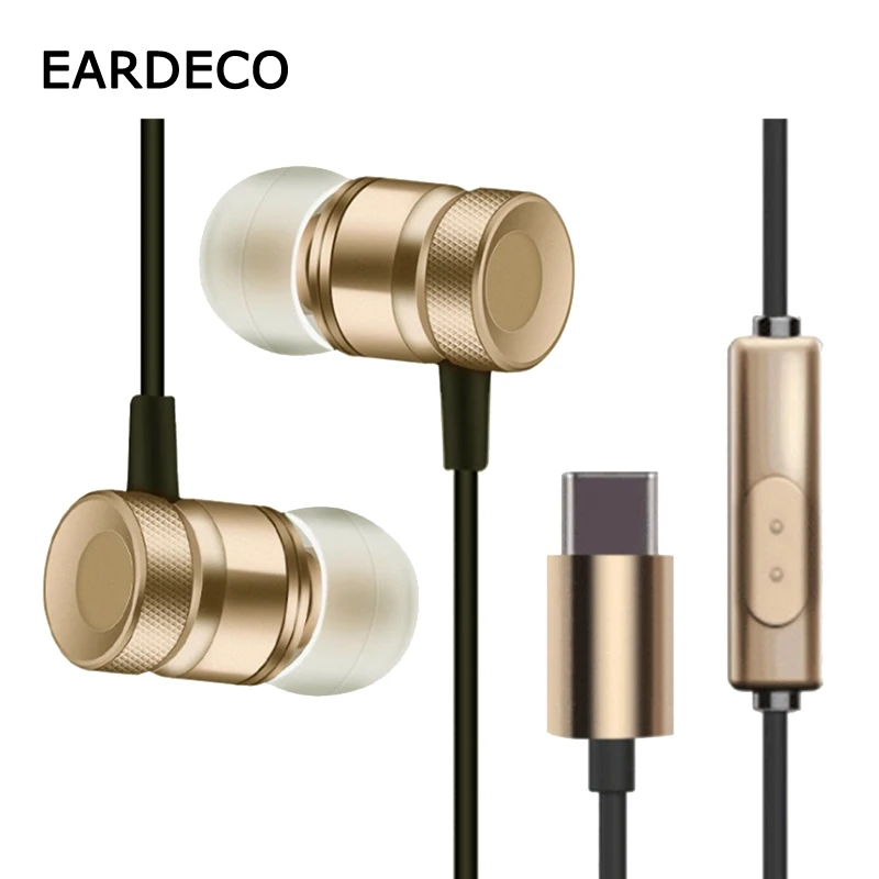 

EARDECO Type C Running Sport Wired Earphones Bass In Ear Earphone Earbuds Earpiece with Mic Wire Phone Headset Earbud Stereo
