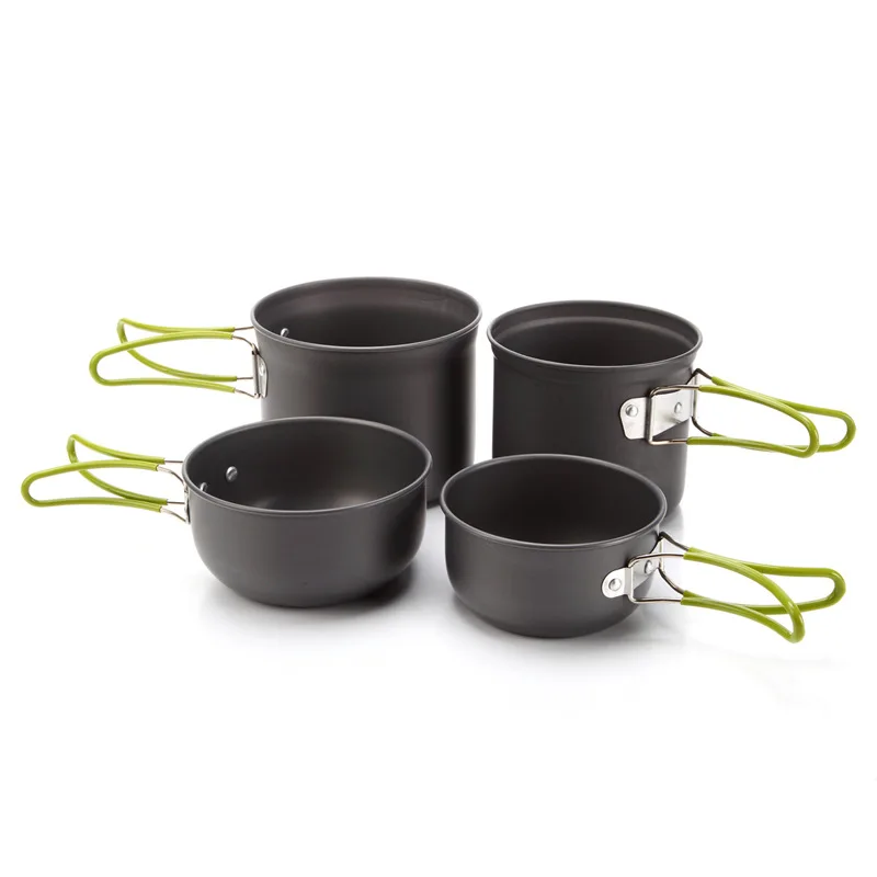 

2.5L Outdoor Cooking Pot Sets Hard Aluminum Camping Hiking Picnic Cookware Pot Lid Set For 2-3 Person