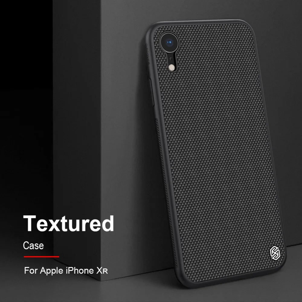 for iPhone XR Case Nillkin 3D Textured Nylon Fiber Back Cover for iPhoneXR Soft Edge Phone Case for iPhone XR Nilkin Hard Coque iphone 8 plus leather case