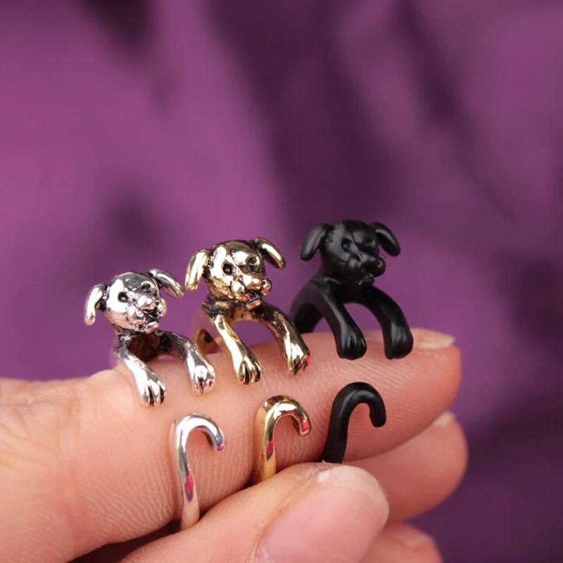 

Adjustable Retro Bulldog Openings Ring Unisex Animal Pit Bull Dog Punk Jewelry B-0564