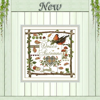 

Swallows in autumn diy decor painting counted print on canvas DMC 14CT 11CT Chinese Cross Stitch Needlework Sets Embroidery kits