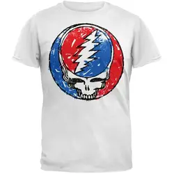 2018 летняя повседневная мужская футболка Grateful Dead-Scratched Stealie футболка высокого качества футболки