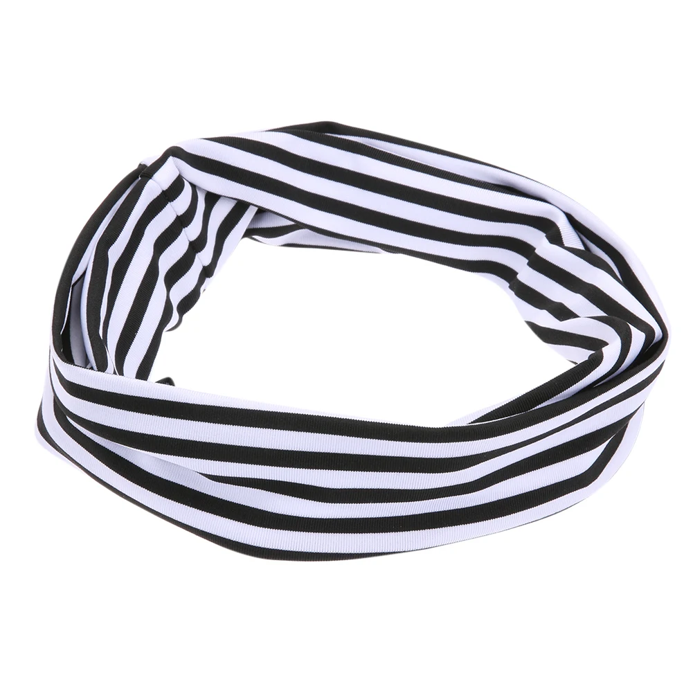 1PCS Sport Headband Elastic Univeral Stretch Horizontal Stripe Scarf