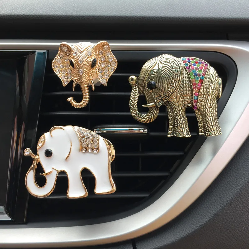 JOORMOM Diamond Inlaid Elephant Car Outlet Incense Inlay Women s Car Perfume car ornament car decoration interior