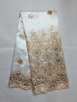 

High Quality Royal Blue African George Fabric 2019 Hot Selling With Sequins Nigerian George Lace Fabrics for Women Dress