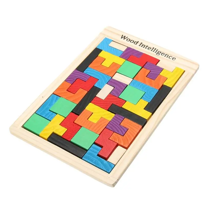 Деревянные Tangram головоломки игрушки красочные головоломки доска тетрис игра Magination Интеллектуальные развивающие игрушки для детей