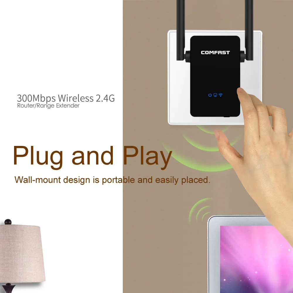 

300Mbps Wireless WIFI Repeater High Power Wi-Fi Signal Range Extender Wifi Signal Amplifier Roteador AP/Repeater 802.11N/B/G