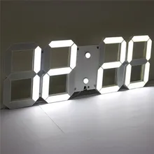 Charminer White Large 3D Acrylic Digital LED Skeleton Wall Clock Timer 24/12 Hour Display Home Decor Modern Design Hot Sale