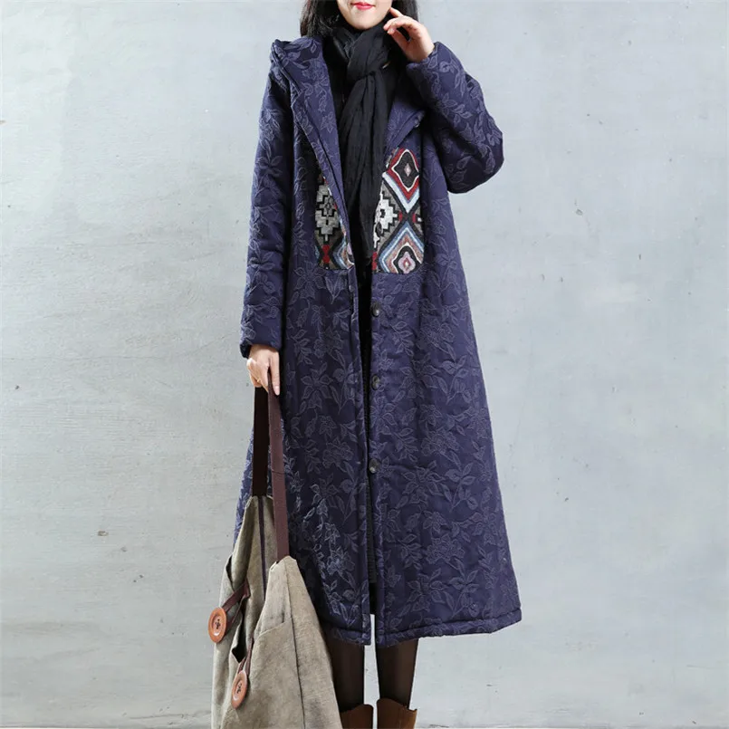 BOHOCHIC Original Vintage Overcoat Plus Size Loose Elegant Winter Womens Parka Coats 2016 Ladies Clothing Free Shipping AZ0703D