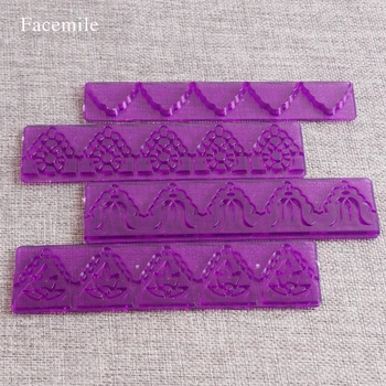 

4PCS/set Fondant Decorative Floral Patterned Icing Edging Border Baking Cutter Moulds cake decorating tool 02013 Gift