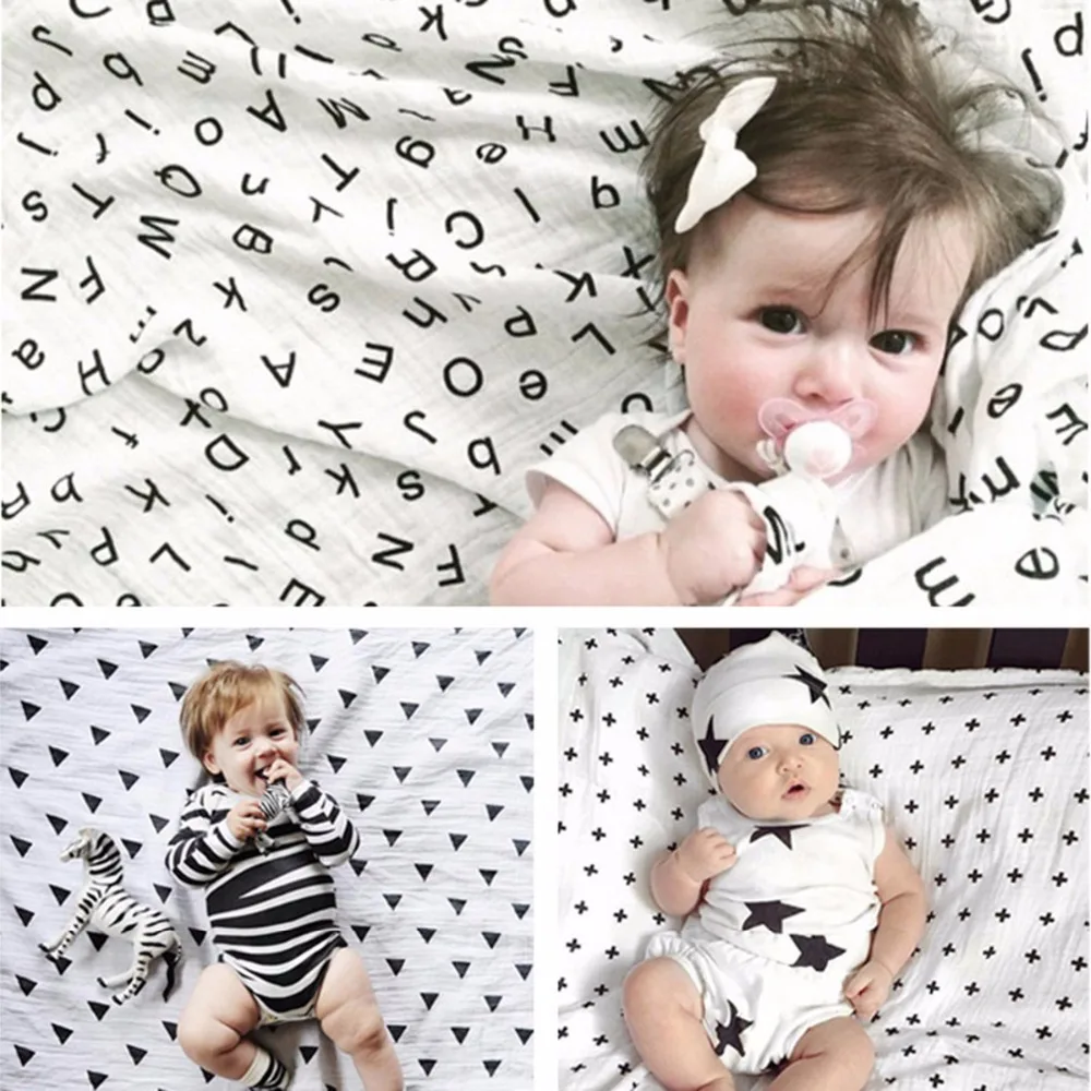 

Puseky 100% Cotton Muslin Blankets Bedding Infant Swaddle Towel Multifunct Envelopes For Newborns Swaddle Blankets 120*120cm