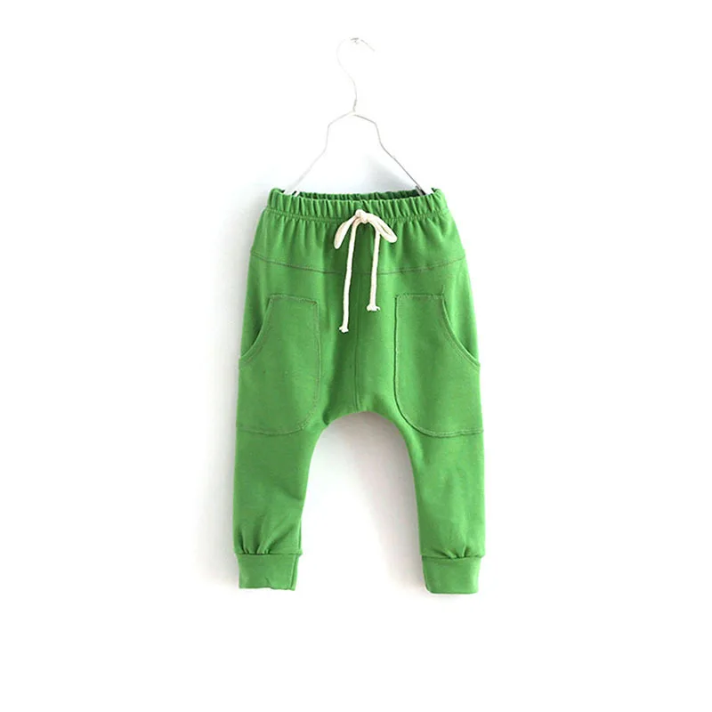 От 2 до 7 лет для маленьких мальчиков дети ребенок Мягкий хлопок осень повседневные штаны-шаровары зауженные книзу брюки - Цвет: Зеленый