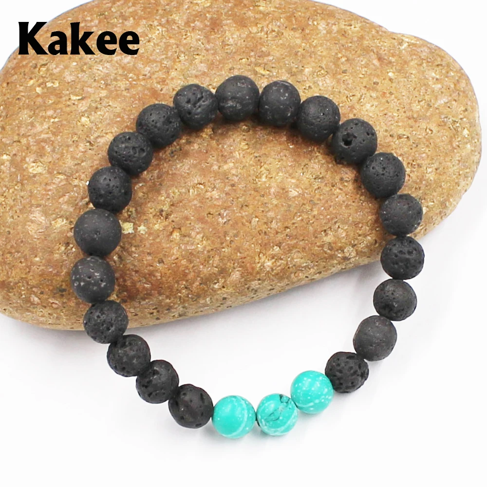 

Kakee Natural Black Energy Lava Stone Beads Charm Bracelet Men Bangle Pulseras Hombre Reiki Buddha Prayer Yoga Fashion Jewelry