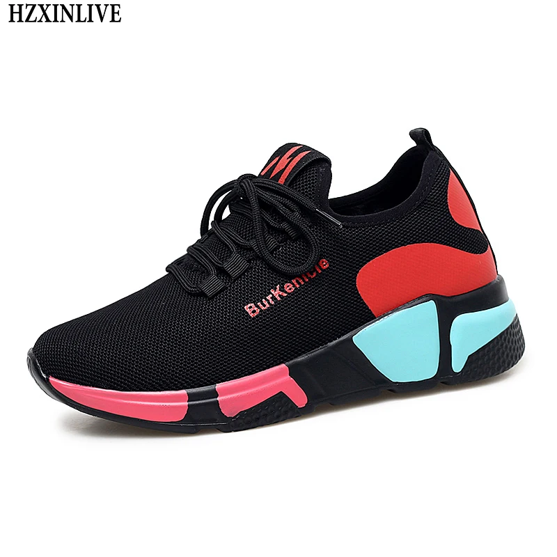 

HZXINLIVE 2018 Winter Shoes Woman Wedge Platform Sneakers Med Mesh Short Plush Mixed Colors Lady Shoes Women Zapatos De Mujer