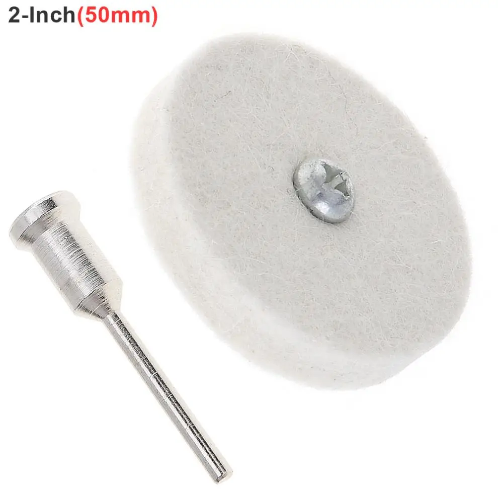T-shaped White Wool Polishing Wheel Mirror Polishing Buffer Cotton Pad with 3mm Shank Diameter for Surface Polishing / Grinding