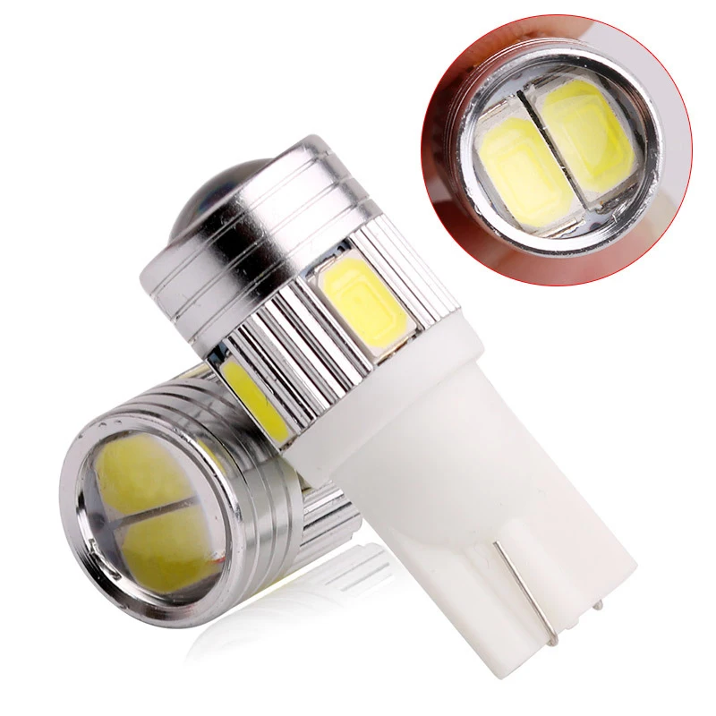 1x T10 W5W 168 194 6SMD 5630 LED Wedge Light Super White Reading Light Lamp Car Side Bulbs 12V Interior Parking Projector Lens