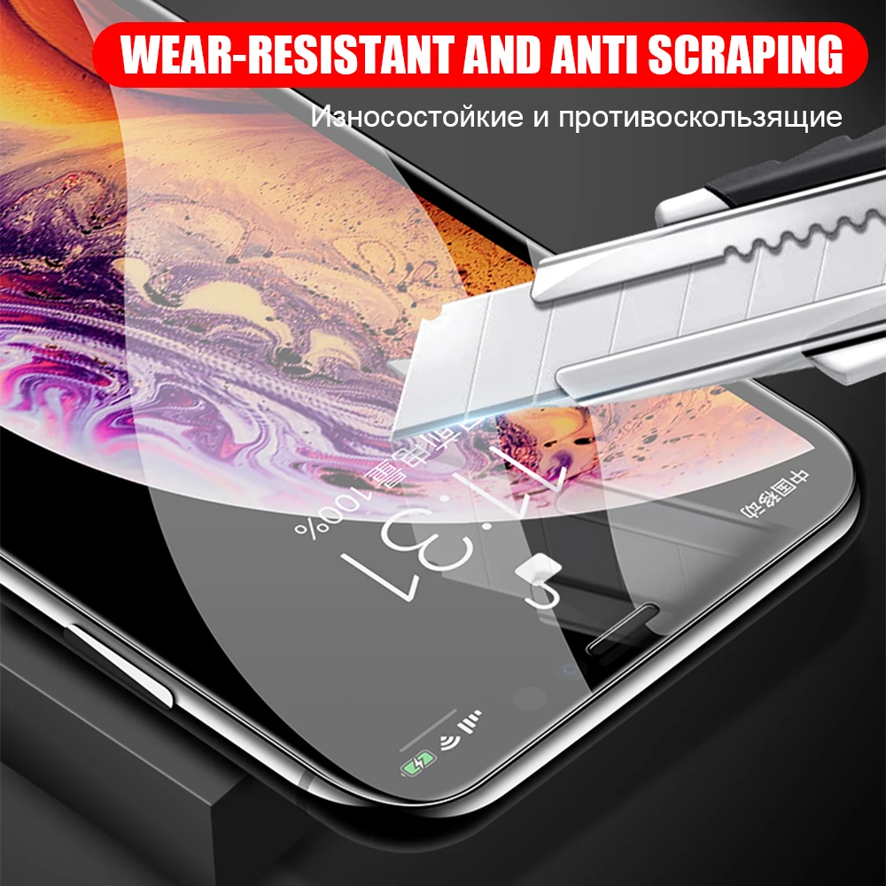  TOMKAS 5D Schutz Glas Auf die Für iPhone 7 6 Glas Gehärtetem Glas auf iPhone 6 s 8 Plus iPhone X XR