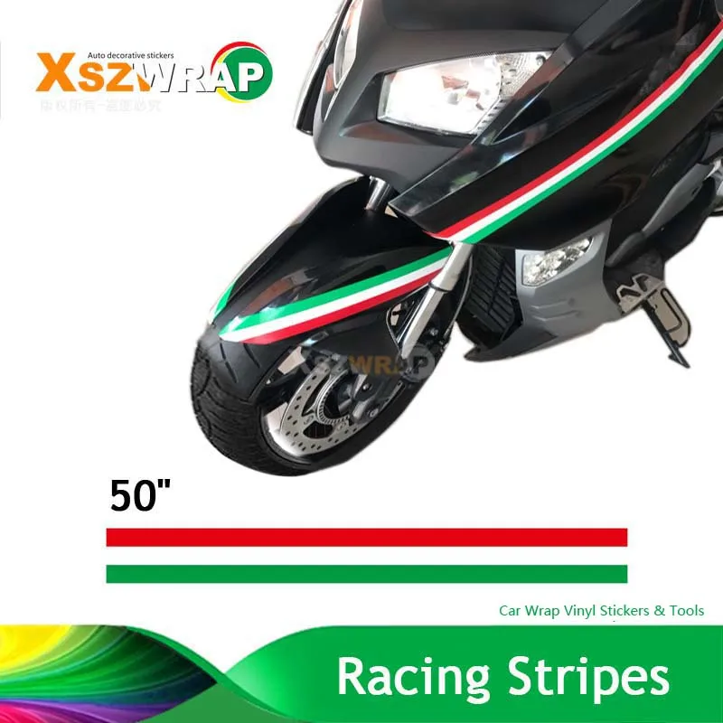 

(127*15cm/Roll) 50" Motorcycle Stickers 3 Colors Italy Stripes Stickers Decoration Decals For All Moto-Styling