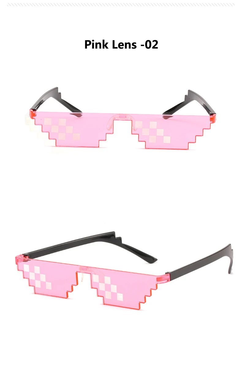 DIGUYAO очки 8 бит MLG Pixelated Солнцезащитные очки Мужские Женские брендовые Thug Life очки для вечеринки мозаичные винтажные розовые красные очки