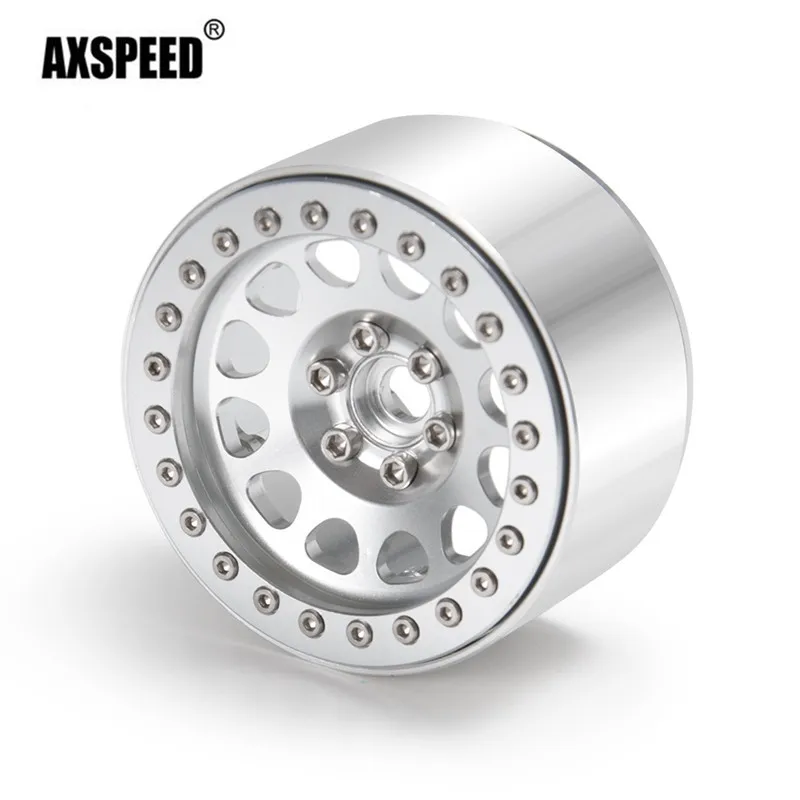 

4Pcs 1/10 Beadlock 2.2 inch Alloy Wheel Rims (extended style) Width 35mm for Wraith RC Rock Crawlers #3 bright silver